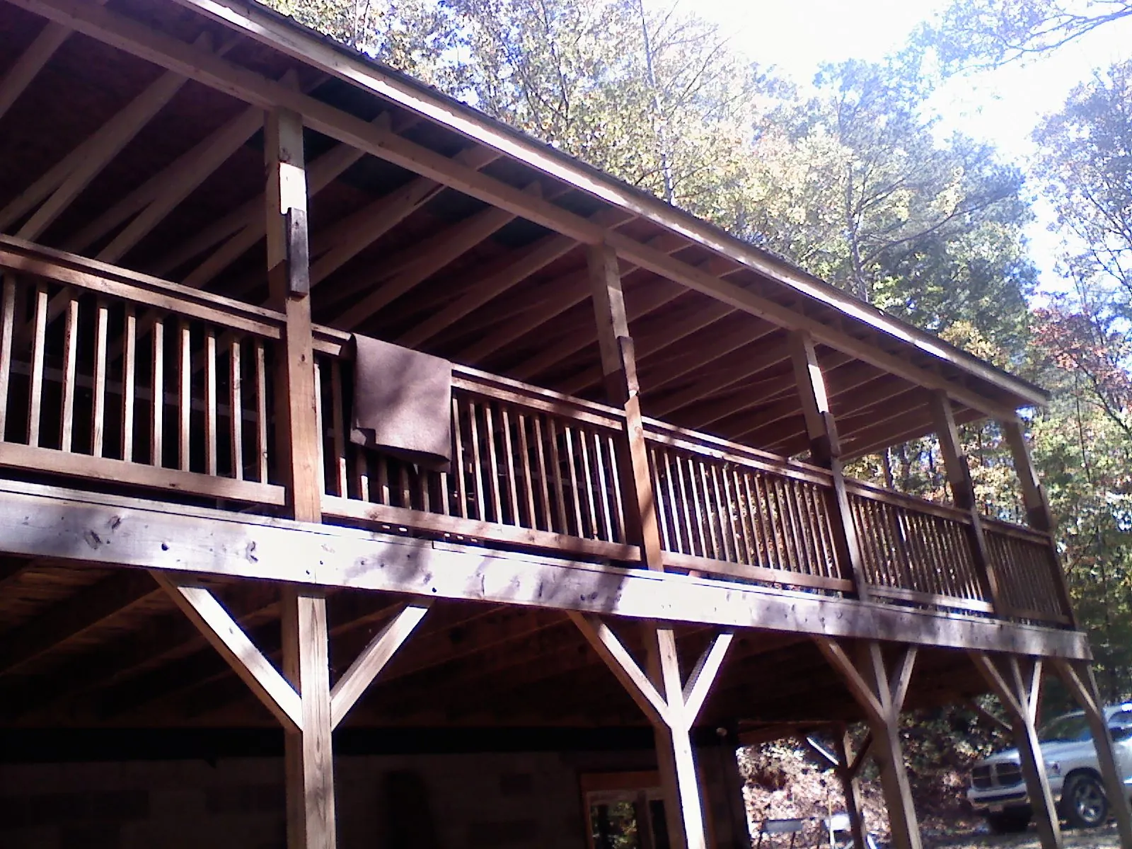 Timber framing under a new elevated porch and deck — Roof Leak Repair in Goreville by Roofing Brothers